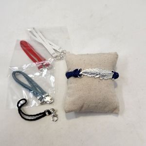 RFM Roberto Manella Cortona Silver Tone Leaf Interchangeable Strap Bracelet Set